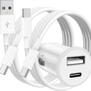 USB-C & USB-A Car Fast Charging Adapter