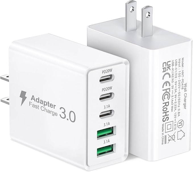 2Pack USB C Fast Charger Block